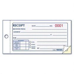 Rediform Office Products Small Carbonless Money Receipt Book, 1/Page, Duplicate, 50 Sets/Book