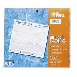 Tops Business Forms Snap Off® Bill of Lading, Short Form with Hazard Matl. Info, Quad, 50 Sets/Pack