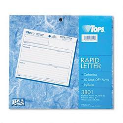 Tops Business Forms Snap Off® Rapid Letter Message Form, Triplicate, 8 1/2x7, 50 Sets/Pack