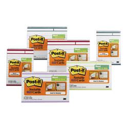 3M Sortable Post it® Cards, 3 x 5, Apple, 60 Cards per Pack