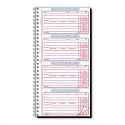 Tops Business Forms Spiralbound While You Were Away Message Book, 4 Forms/Pg, 200 Sets/Black