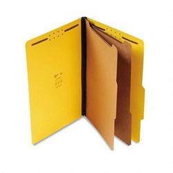 S And J Paper/Gussco Manufacturing Standard Classification Folder, 6 Section, 2 1/4 Exp., Lgl, 15/BX, Bright Yellow