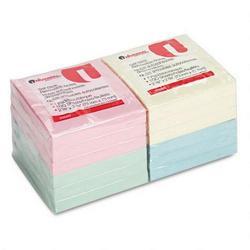 Universal Office Products Standard Self Stick Pastel Regular 3x3 Notes, Assorted, 12 100 Sheet Pads/Pack