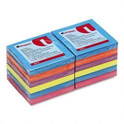 Universal Office Products Standard Self Stick Ultra 3x3 Notes, Assorted, 12 100 Sheet Pads/Pack