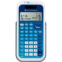 TEXAS INSTRUMENTS Texas Instruments TI-34 MultiView Calculator - 4 Line(s) - 16 Character(s) - LCD - Solar, Battery Powered