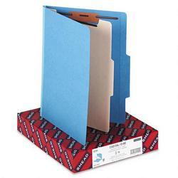Smead Manufacturing Co. Top Tab Classification Folders, Four Sections, 1 Divider, Blue