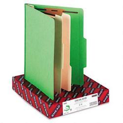 Smead Manufacturing Co. Top Tab Classification Folders, Six Sections, 2 Dividers, Green