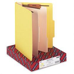 Smead Manufacturing Co. Top Tab Classification Folders, Six Sections, 2 Dividers, Yellow