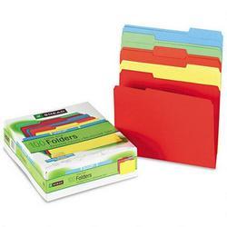 Smead Manufacturing Co. Top Tab File Folders, Double Ply Top, 1/3 Cut, Letter, Assorted, 100/Box