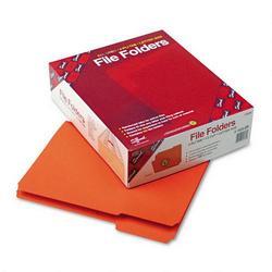 Smead Manufacturing Co. Top Tab File Folders, Double Ply Top, 1/3 Cut, Letter, Orange, 100/Box