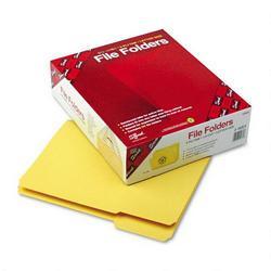 Smead Manufacturing Co. Top Tab File Folders, Double Ply Top, 1/3 Cut, Letter, Yellow, 100/Box