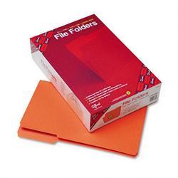 Smead Manufacturing Co. Top Tab File Folders, Double Ply Top, 1/3 Cut Top, Legal, Orange, 100/Box