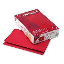 Smead Manufacturing Co. Top Tab File Folders, Double Ply Top, Straight Cut, Legal, Red, 100/Box