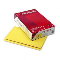 Smead Manufacturing Co. Top Tab File Folders, Double Ply Top, Straight Cut, Legal, Yellow, 100/Box
