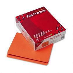Smead Manufacturing Co. Top Tab File Folders, Double Ply Top, Straight Cut, Letter, Orange, 100/Box