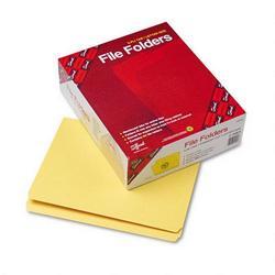 Smead Manufacturing Co. Top Tab File Folders, Double Ply Top, Straight Cut, Letter, Yellow, 100/Box