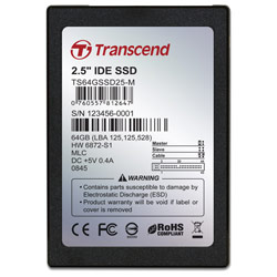 TRANSCEND INFORMATION Transcend 2.5 Solid State Disk (SSD) 64GB IDE MLC with Build-In ECC