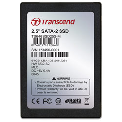 TRANSCEND INFORMATION Transcend 2.5 Solid State Disk (SSD) 64GB SATA MLC with Build-In ECC