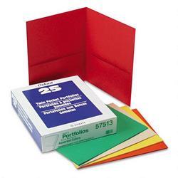 Esselte Pendaflex Corp. Twin Pocket Leatherette Grained Portfolios, Assorted Colors, 25/Box