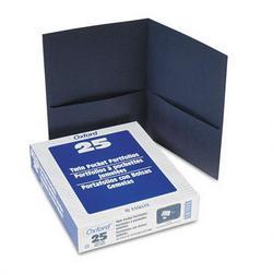 Esselte Pendaflex Corp. Twin Pocket Leatherette Grained Portfolios, Dark Blue, 25/Box