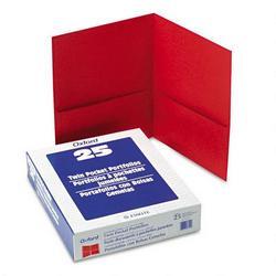 Esselte Pendaflex Corp. Twin Pocket Leatherette Grained Portfolios, Red, 25/Box