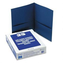 Esselte Pendaflex Corp. Twin Pocket Leatherette Grained Portfolios, Royal Blue, 25/Box