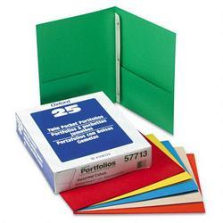 Esselte Pendaflex Corp. Twin Pocket Portfolios with Three Tang Fasteners, Assorted Colors, 25/Box