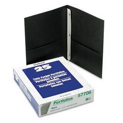 Esselte Pendaflex Corp. Twin Pocket Portfolios with Three Tang Fasteners, Black, 25 per Box