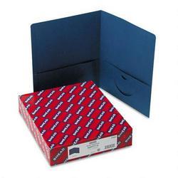 Smead Manufacturing Co. Two Pocket Portfolios, Dark Blue, 25 per Box