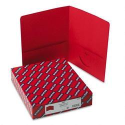 Smead Manufacturing Co. Two Pocket Portfolios, Red, 25 per Box