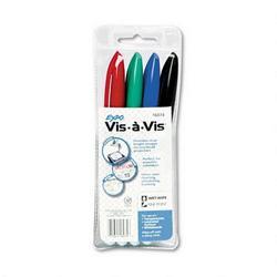 Faber Castell/Sanford Ink Company Vis--Vis® Fine Tip Wet-Erase Overhead Projection Markers, Four-Color Set
