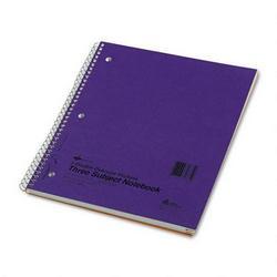 Rediform Office Products Wirebound 3 Subject Notebook with Pocket Dividers, 11 x 8 7/8, 120 Sheets
