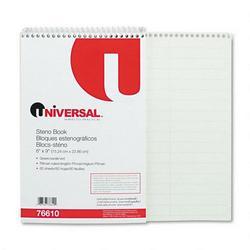 Universal Office Products Wirebound 6x9 Pitman Ruled Steno Book, Two 3 Wide Columns, 60 Green Sheets/Book