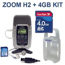 ZOOM Zoom H2 Handy 2 Track Recorder + Zoom Silicon Jacket + SanDisk 4GB SD KIT + FREE Unique Squared Viny