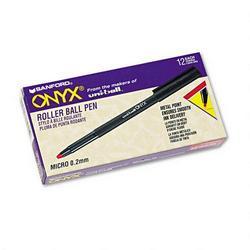 Faber Castell/Sanford Ink Company uni ball® Onyx® Roller Ball Pen, 0.5mm, Black Barrel, Red Ink