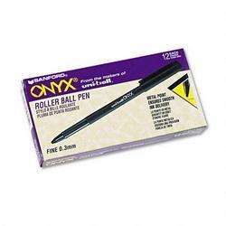 Faber Castell/Sanford Ink Company uni ball® Onyx® Roller Ball Pen, 0.7mm, Black Barrel, Black Ink