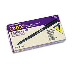 Faber Castell/Sanford Ink Company uni ball® Onyx® Roller Ball Pen, 0.7mm, Black Barrel, Blue Ink