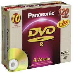 Panasonic 8x DVD-R Media - 4.7GB - 10 Pack