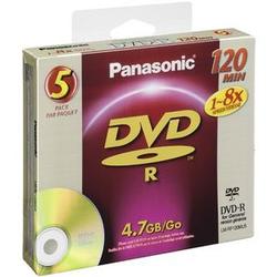Panasonic 8x DVD-R Media - 4.7GB - 5 Pack