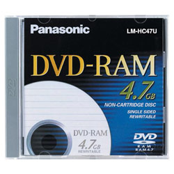 Panasonic LM-HB47LU Rewritable Single Sided DVD-RAM Disc With Cartridge