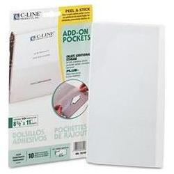 C-Line Products, Inc. Peel & Stick Add-On Polypropylene Filing Pockets, 8-3/4 x 5-1/8, 10/Pack (CLI70185)