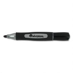 Universal Permanent Marker with Rubber Grip, Black Ink, Dozen (UNV17081)