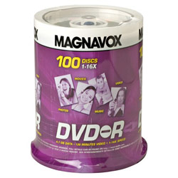 Magnavox Philips 16x DVD-R Media - 4.7GB - 100 Pack
