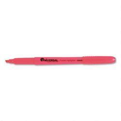 Universal Office Products Pocket Highlighter, Chisel Tip, Pocket Clip, Fluorescent Pink (UNV08855)