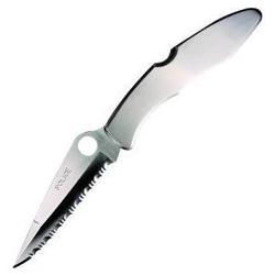 Spyderco Police, Stainless Steel Handle, Serrated