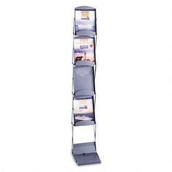 Safco Products Portable Folding Double-Sided 6-Pocket Literature Display, Steel, Metallic Gray (SAF4132GR)