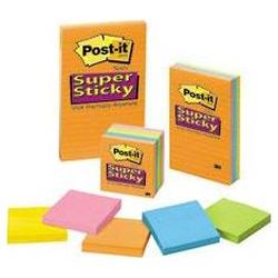 3M Post-it® Super Sticky Neon Fusion Notes, 3 x 3, Assorted Colors, 12 Pads/Pack (MMM65412SSAN)