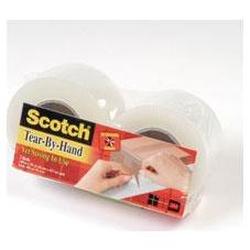 3M Premium Tear-By-Hand Clear Packaging Tape, 48mm x 45.7m, 4 Rolls/Pack (MMM38424)