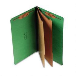 S And J Paper/Gussco Manufacturing Pressboard End Tab Recyc. Class. Folder, Legal, Emerald Green, 6 Sections (SJPS61431)