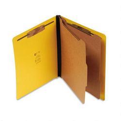 S And J Paper/Gussco Manufacturing Pressboard End Tab Recyc. Class. Folder, Letter, Bright Yellow, 6 Sections (SJPS60436)